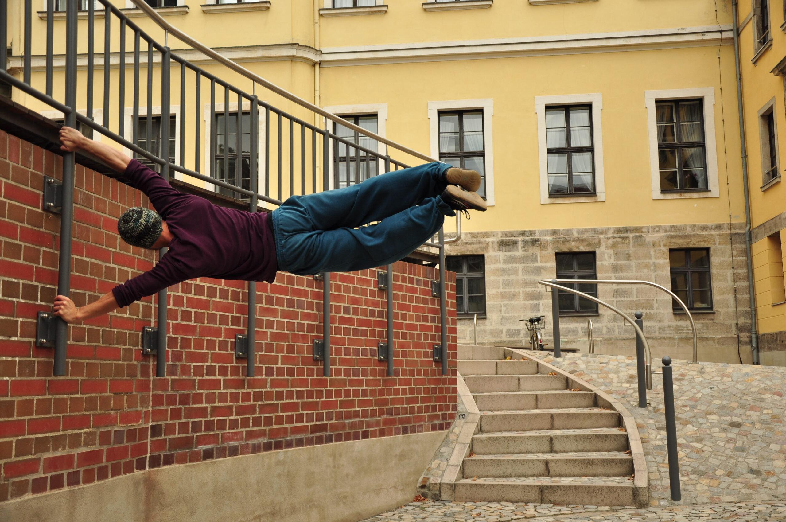 man doing parkour