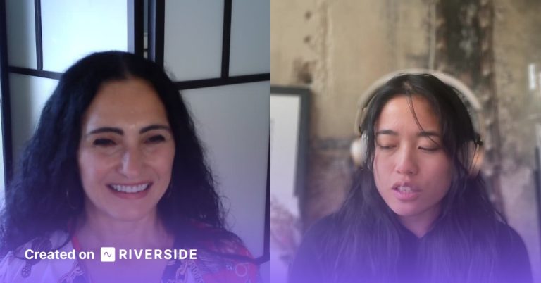 Josephine and Quinn in a podcast conversation