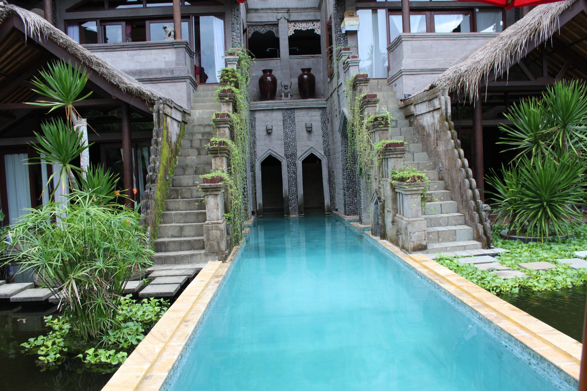 Balinese sacred water offering ceremony at the retreat